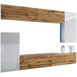 Гостиная Belini Imperium IMP 8/5/W/DWWWDW/0/0 2.5m (Wotan Oak/White High Gloss) Thumb