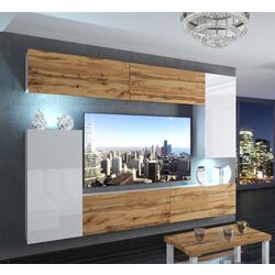 Living Belini Imperium IMP 8/5/W/DWWWDW/0/0 2.5m (Wotan Oak/White High Gloss)