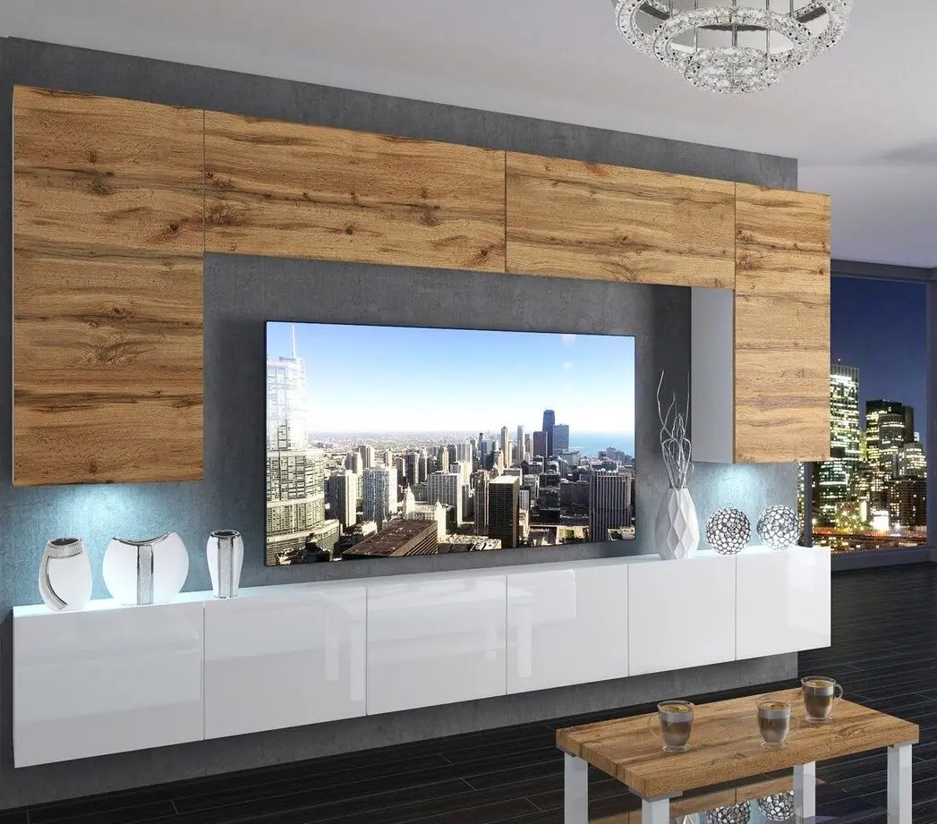 Living Belini Imperium IMP 2/5/W/DWW/0/0 3.0m (Wotan Oak/White High Gloss)