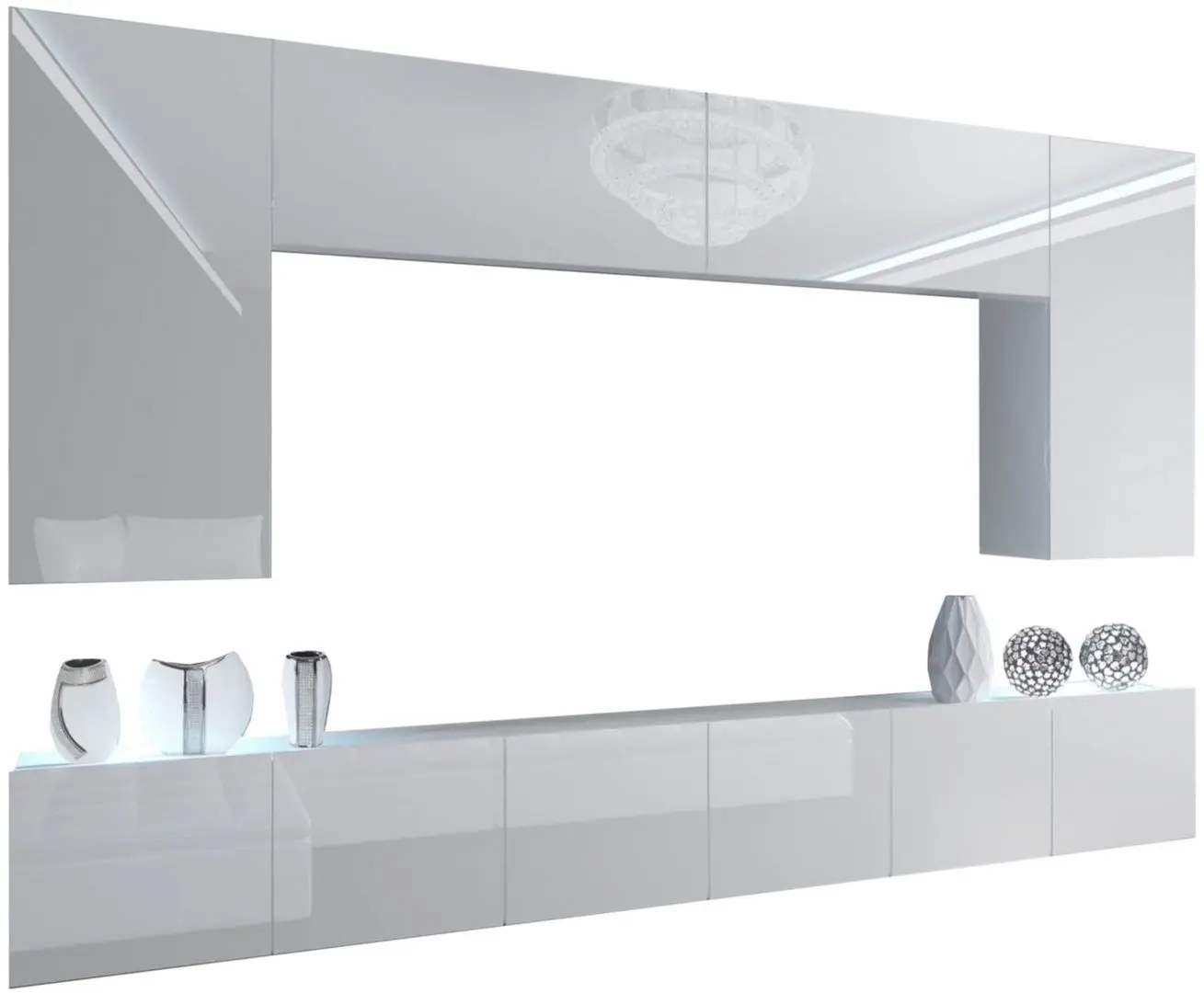 Гостиная Belini Imperium IMP 2/5/W/W/0/0 3.0m (White High Gloss)