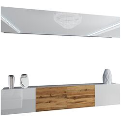 Гостиная Belini Imperium IMP 6/5/W/WWDW/0/0 2.0m (White High Gloss/Wotan Oak) Thumb