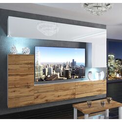 Living Belini Imperium IMP 8/5/W/WDW/0/0 2.5m (White High Gloss/Wotan Oak)