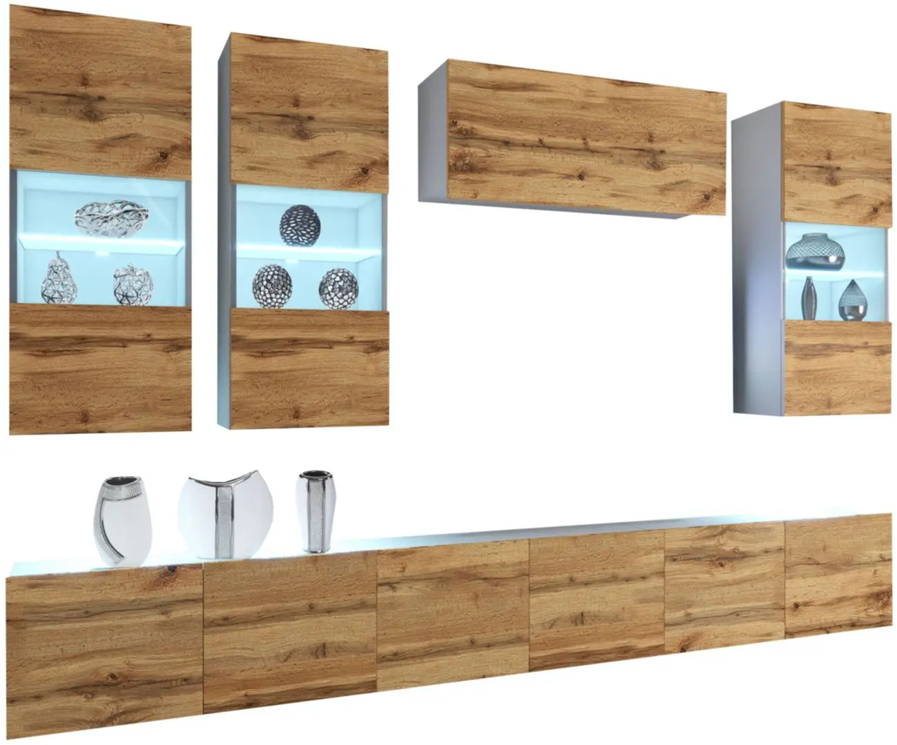 Гостиная Belini Imperium IMP 5/5/W/DW/0/0 3.0m (Wotan Oak)