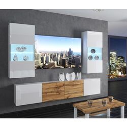 Гостиная Belini Imperium IMP 7/5/W/WWDW/0/0 2.0m (White High Gloss/Wotan Oak) Thumb