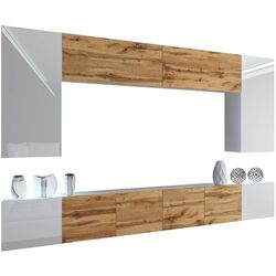 Гостиная Belini Imperium IMP 2/5/W/WDWWDW/0/0 3.0m (White High Gloss/Wotan Oak) Thumb