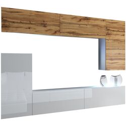 Living Belini Imperium IMP 8/5/W/DWW/0/0 2.5m (Wotan Oak/White High Gloss) Thumb