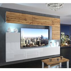 Living Belini Imperium IMP 8/5/W/DWW/0/0 2.5m (Wotan Oak/White High Gloss) Thumb