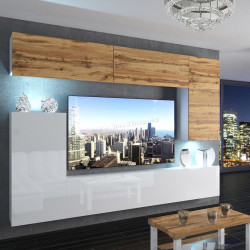 Living Belini Imperium IMP 8/5/W/DWW/0/0 2.5m (Wotan Oak/White High Gloss)