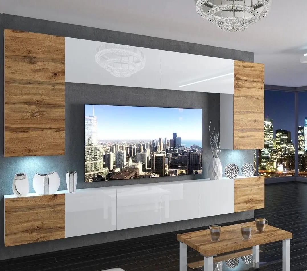 Living Belini Imperium IMP 2/5/W/DWWDWW/0/0 3.0m (Wotan Oak/White High Gloss)