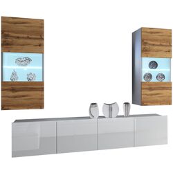 Living Belini Imperium IMP 7/5/W/DWW/0/0 2.0m (Wotan Oak/White High Gloss) Thumb