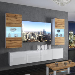 Living Belini Imperium IMP 7/5/W/DWW/0/0 2.0m (Wotan Oak/White High Gloss)