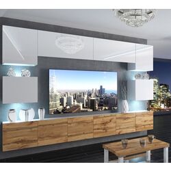 Гостиная Belini Imperium IMP 3/5/W/WDW/0/0 3.0m (White High Gloss/Wotan Oak) Thumb