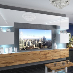 Living Belini Imperium IMP 3/5/W/WDW/0/0 3.0m (White High Gloss/Wotan Oak)