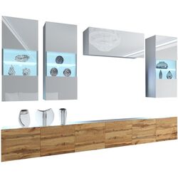 Гостиная Belini Imperium IMP 5/5/W/WDW/0/0 3.0m (Wotan Oak/White High Gloss) Thumb