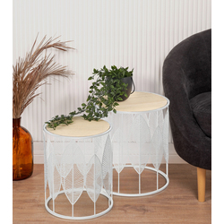 Set mese pentru reviste Halmar Folla (White/Natural)