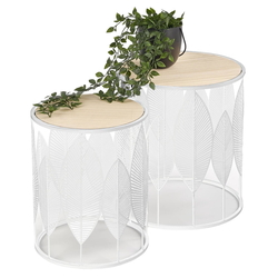 Set mese pentru reviste Halmar Folla (White/Natural) Thumb