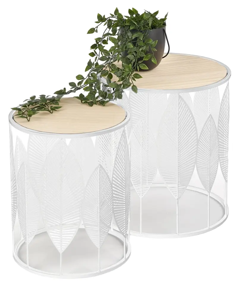 Set mese pentru reviste Halmar Folla (White/Natural)