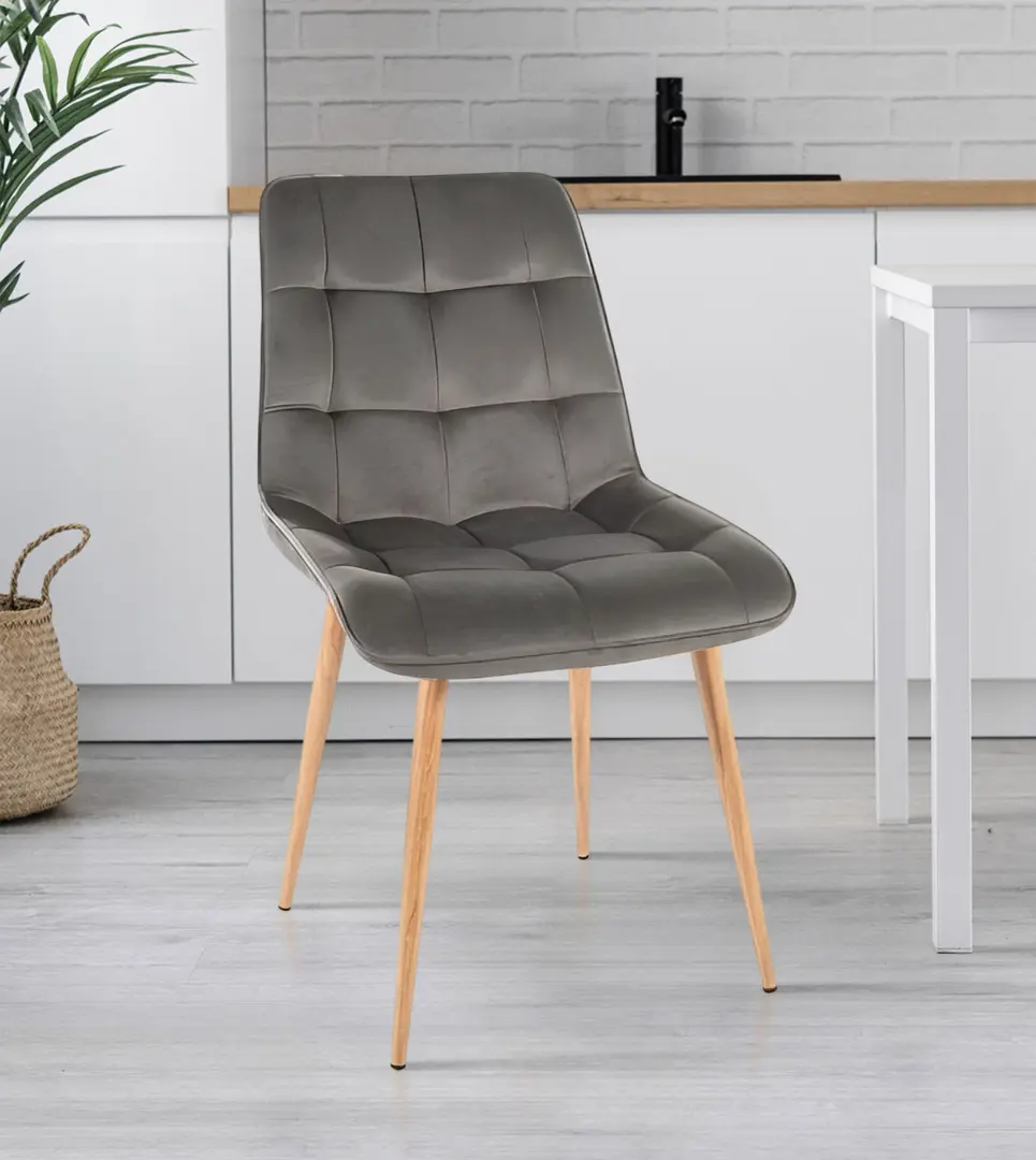 Scaun Signal Chic D Velvet (Dark Gray/Oak)