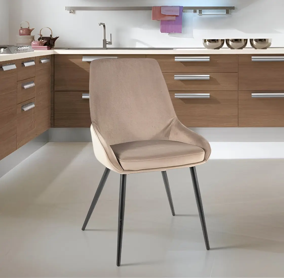 Scaun Signal Cobe Velvet (Dark Beige/Black)