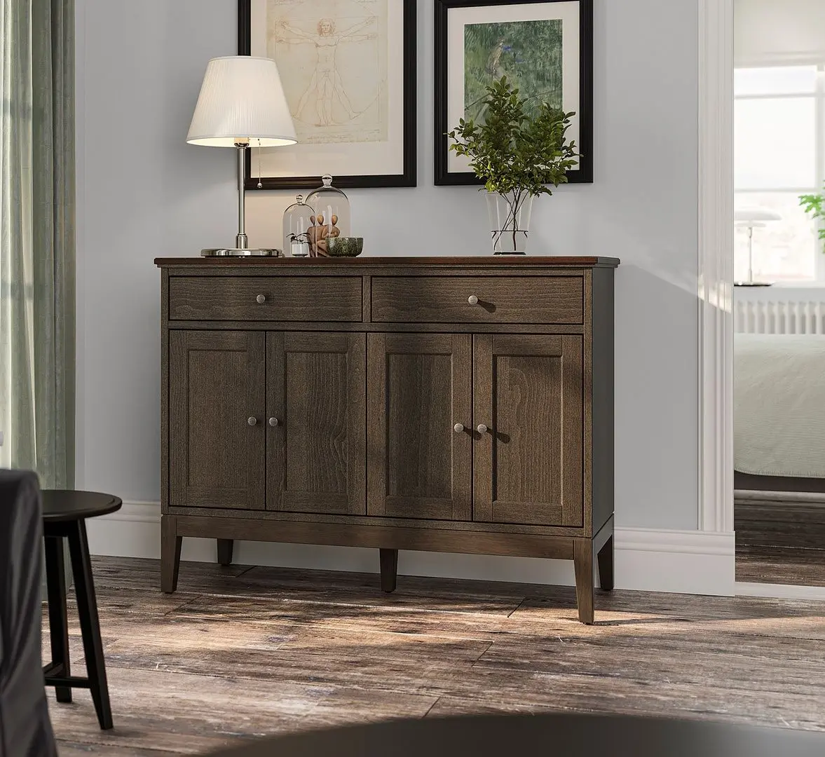 Тумба Ikea Idanas 124x50x95 (Темно-коричневая морилка)