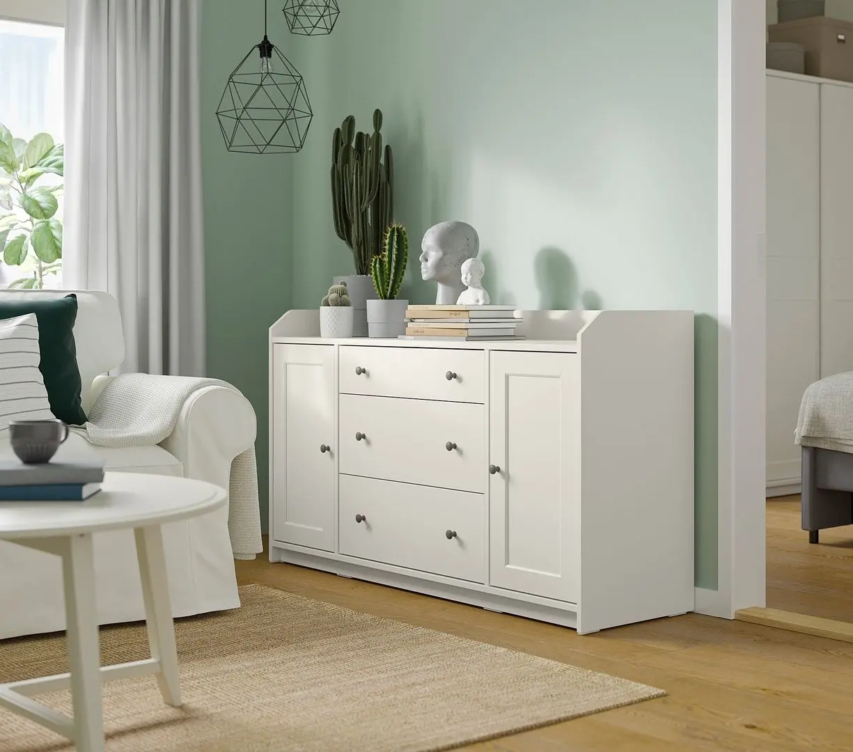 Tumba Ikea Hauga 140x84 (Alb)