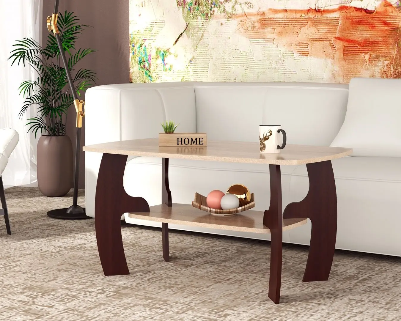 Masa pentru reviste Marcel Prod Malvina (Walnut/Sonoma Oak)