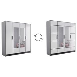 Шкаф Prime Furniture Roj 4D 207 with decorative stripes (White/Black) Thumb