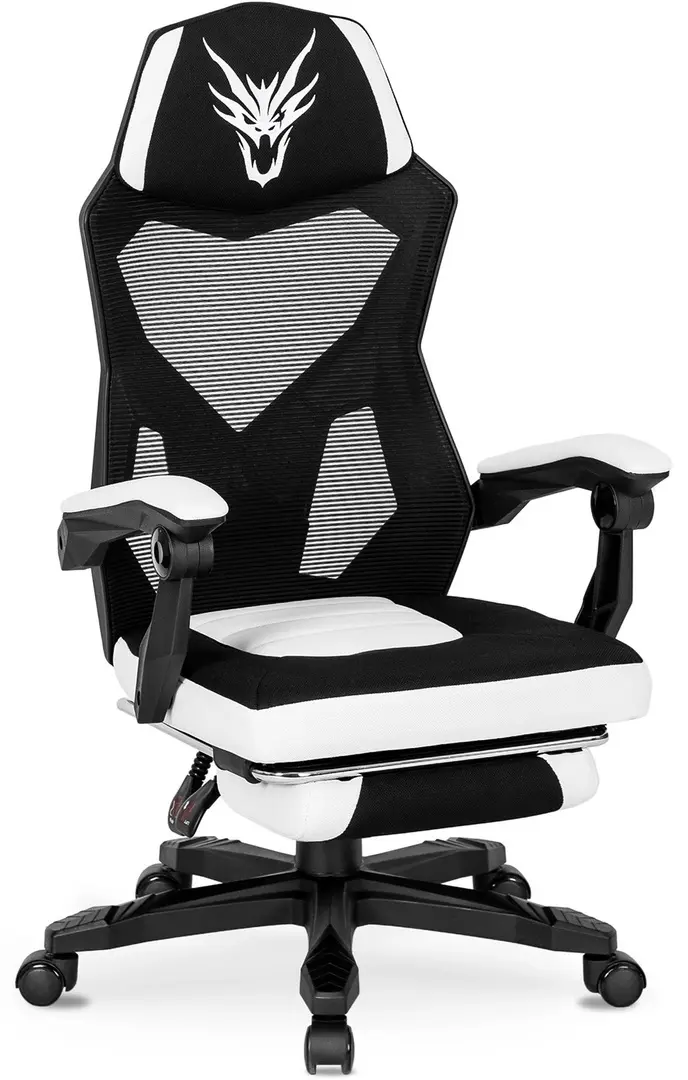 Fotoliu gaming Mebel Elite Bing (White/Black)
