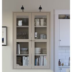 Vitrina Ikea Havsta usi de sticla 81x35x123 (Gri-Bej)