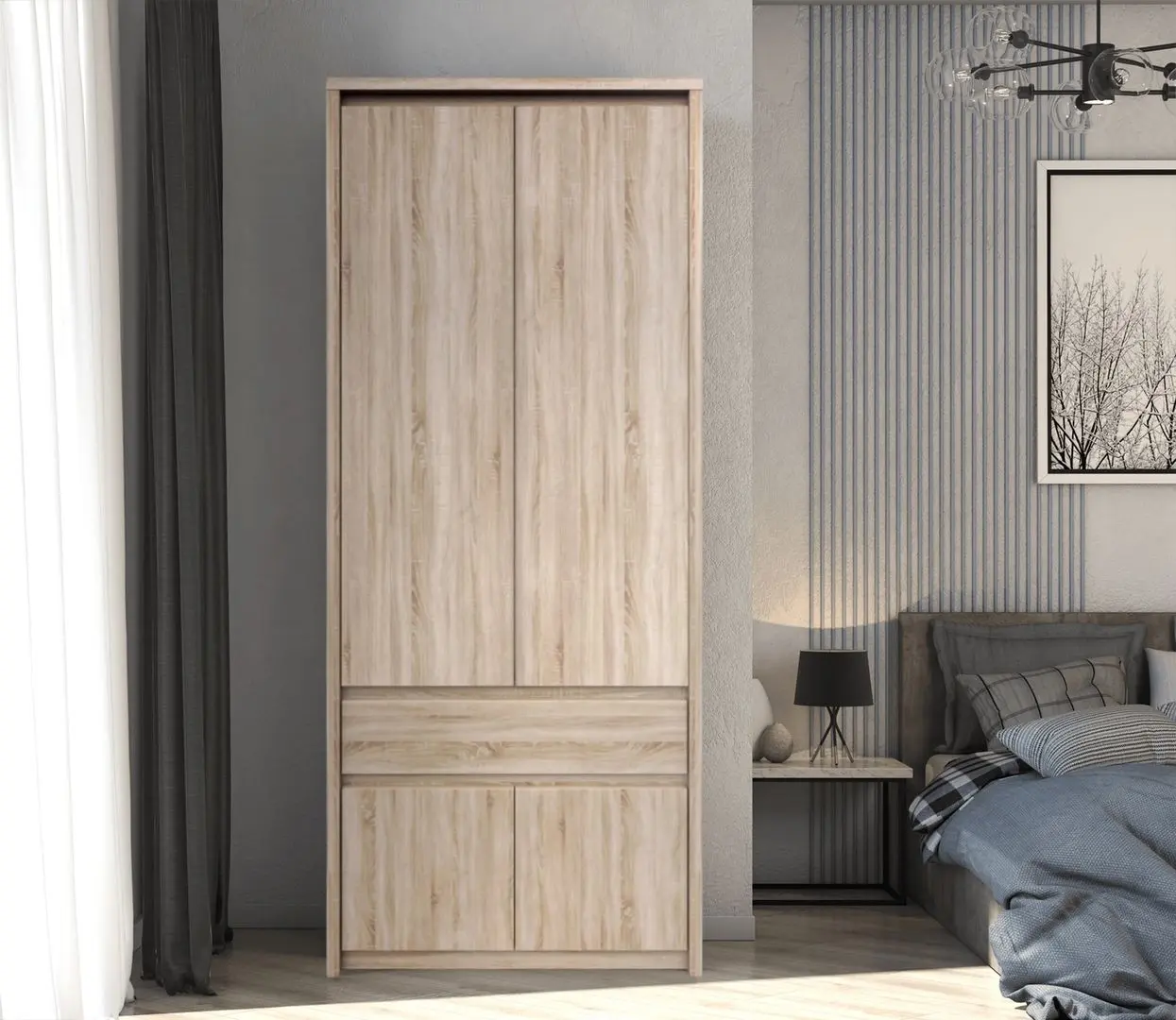 Шкаф Tempo Kondela Norty Typ 22 4D1S 70 (Sonoma Oak)