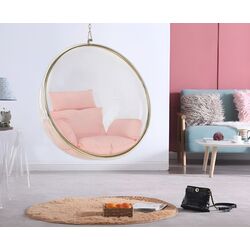 Кресло подвесное Tempo Kondela Bubble New Tip 1 106 (Transparent/Golden/Pink)