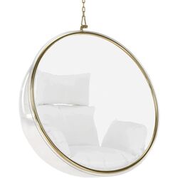 Fotoliu suspendat Tempo Kondela Bubble New Tip 1 106 (Transparent/Golden/White) Thumb