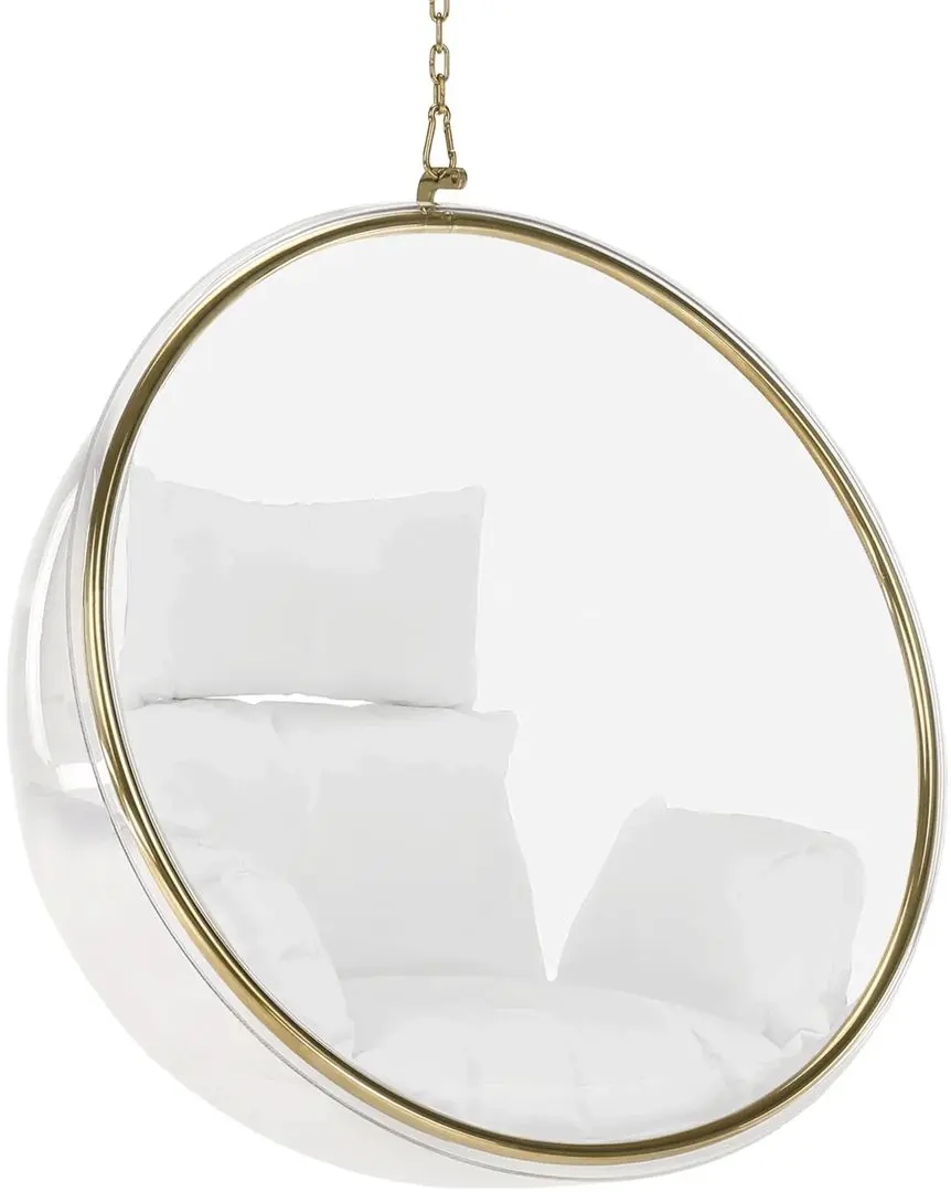 Fotoliu suspendat Tempo Kondela Bubble New Tip 1 106 (Transparent/Golden/White)