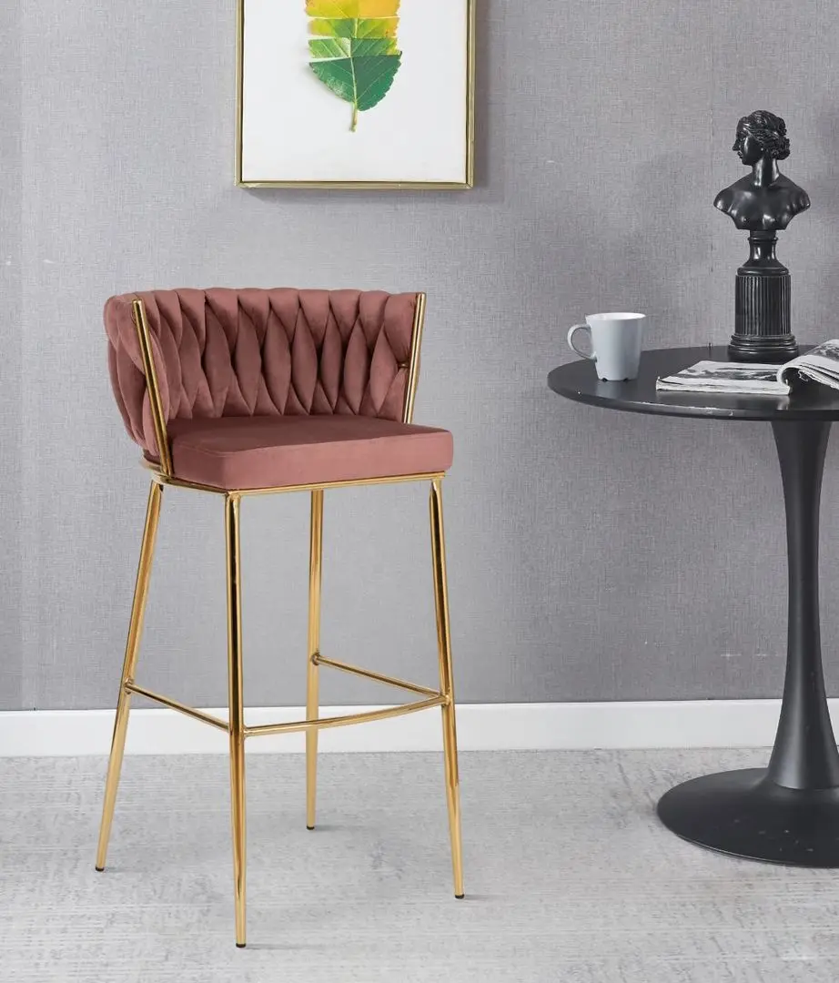 Scaun de bar Mebel Elite Flores 2 (Pink/Golden)