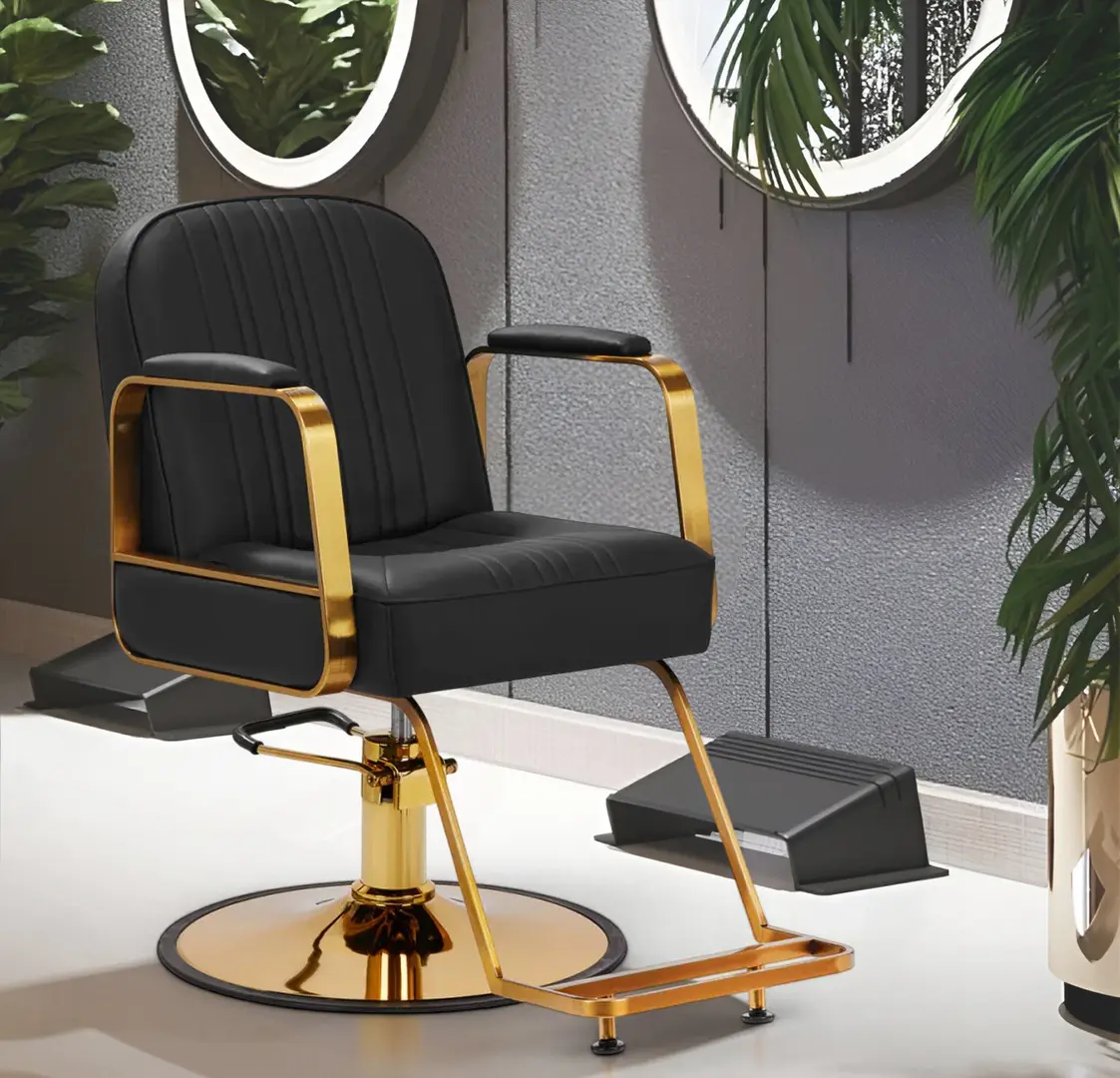 Fotoliu de coafor Gabbiano Acri (Black/Gold)