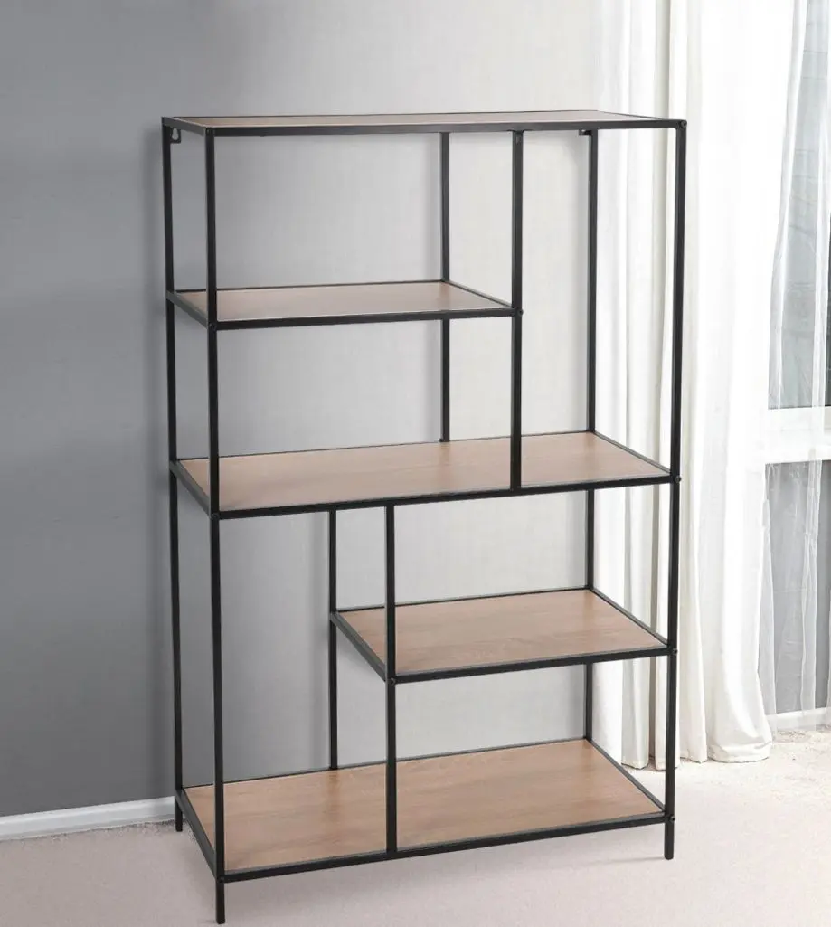 Etajera H&S 76x30x116cm (Natural/Black)