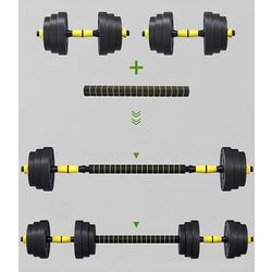 Гантели-штанга 2в1 FitTronic FG20 20kg (Black/Yellow) Thumb