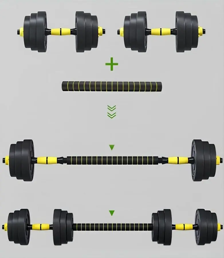 Гантели-штанга 2в1 FitTronic FG20 20kg (Black/Yellow)