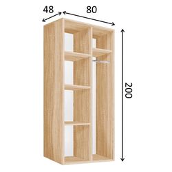 Dulap Modern Tennessee 2 sectiuni 80cm (Sonoma Oak) Thumb