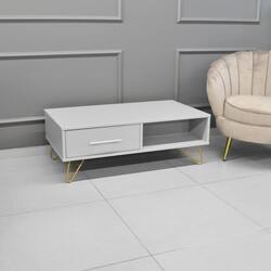 Masa pentru reviste DP Mia cu sertare (Grey/Gold)