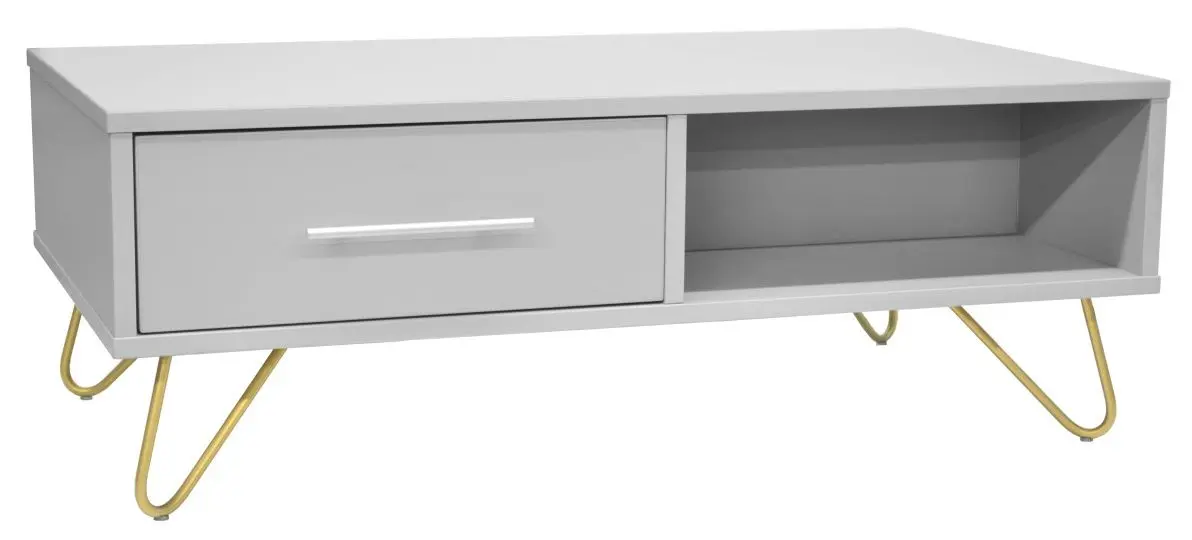 Masa pentru reviste DP Mia cu sertare (Grey/Gold)