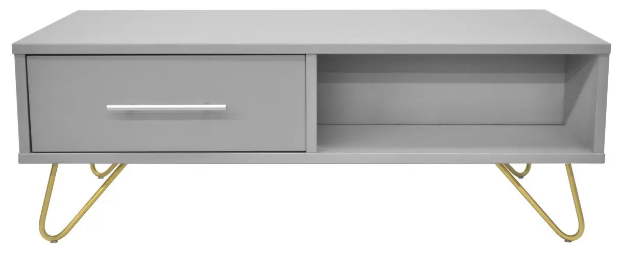 Masa pentru reviste DP Mia cu sertare (Grey/Gold)