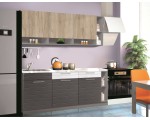 Bucatarie Modern Monro 2.0m (Grey Craft Oak/White Gloss/Asphalt)