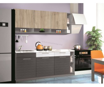 Кухня Modern Monro 2.0m (Grey Craft Oak/White Gloss/Asphalt)