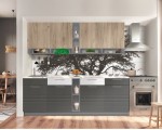 Bucatarie Modern Monro 2.6m (Grey Craft Oak/White Gloss/Asphalt)