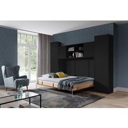 Set mobilier New Elegance Basic BS-P-H-120 + BS-SZ-S + BS-SZ-P + BS-N Horizontal 120x200 (Black/Oak Lancelot)