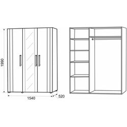 Шкаф Ambianta Fenix 1.54м Thumb