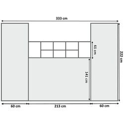 Set mobilier New Elegance Basic BS-P-H-120 + BS-SZ-S + BS-SZ-P + BS-N Horizontal 120x200 (Black/Oak Lancelot) Thumb