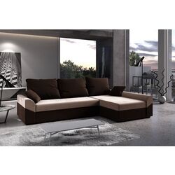 Canapea de colt Space Meble Denver L Sawana 22/Sawana 16 (Light Brown/Dark Brown)