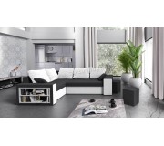 Canapea de colt Space Meble Dallas Left Mikrofaza 27/Mikrofaza 31 (Gray/White)